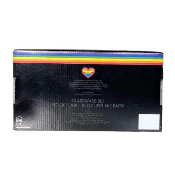 NIB Disney Rainbow Collection Set of 4 Glasses True to Your Heart Pride LGBTQ - Picture 3 of 8